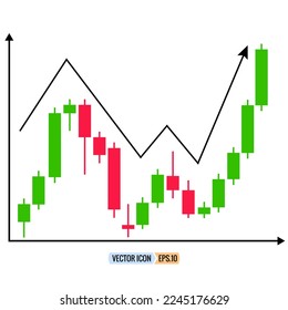 El mercado de valores puede impedir el ascenso del comercio Vector en línea de inversión. charla de barra de candelabro de color verde y rojo