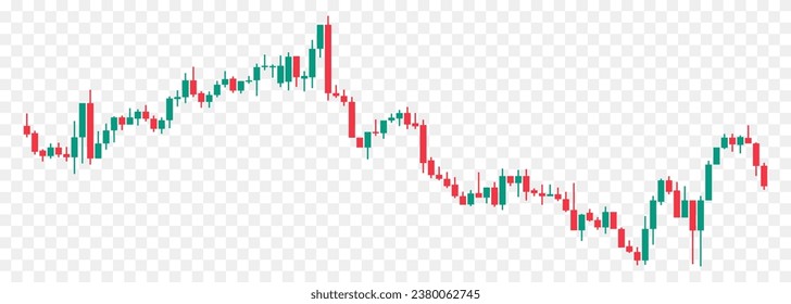 Stock market candlestick chart. Green and red japanese candle bars graph. Vector illustration isolated on transparent background - Powered by Shutterstock - Get 15% off with code: PIKWIZARD15