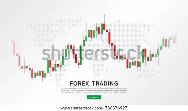 Stock Market Candlestick Chart World Map Stock Vector ...