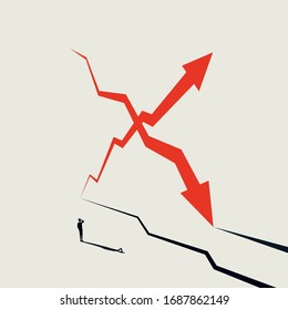 Stock market changes and fluctuations vector concept. Markets plummet and skyrocket, soar. Market analysis symbol, trading and forecast. Eps10 illustration.