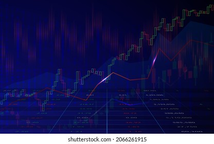 Stock market chart background with binary code. Stock and trade concept.