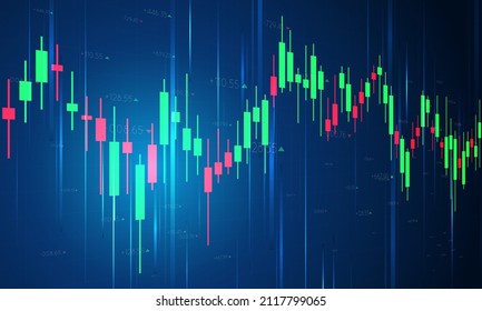 Stock market chart, Stock market data on LED display concept. Abstract digital business background. Vector illustration.