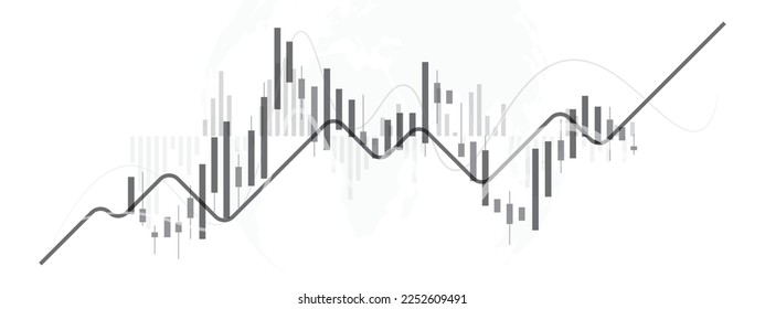 Stock market chart. financial graph line business on white background design.