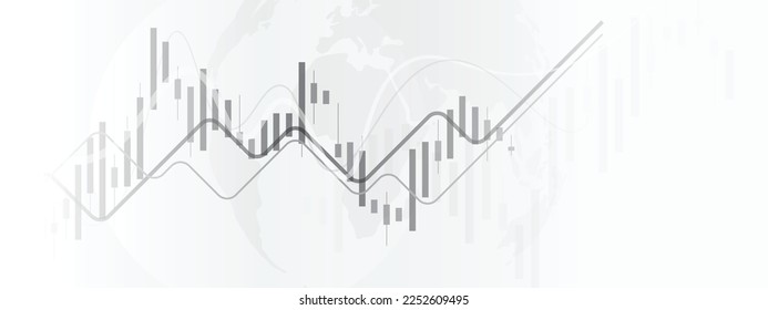 Stock market chart. financial graph line business on white background design.