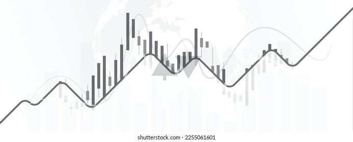 Stock market chart. financial graph line business on white background design.