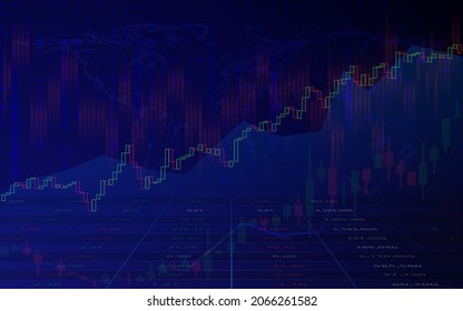 Stock market chart or forex chart background with binary code. Stock and trade concept.