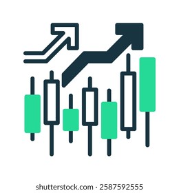 Stock Market Chart line icon. Universal creative premium symbol. Vector sign icon logo template. Vector illustration