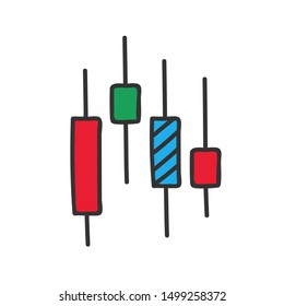 Stock market chart thin line icon isolated on white. Vector illustration EPS10.