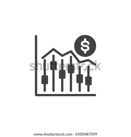 Stock market chart vector icon. filled flat sign for mobile concept and web design. Stock Market glyph icon. Candlestick chart symbol, logo illustration. Vector graphics