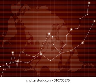 stock market chart vector illustration background represent down trend of stock market