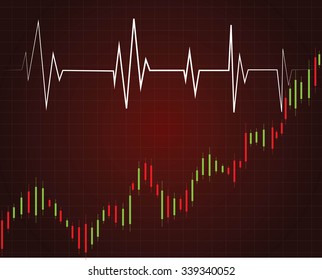 stock market chart vector illustration background represent down trend of stock market