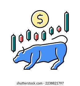 stock market color icon vector. stock market sign. isolated symbol illustration
