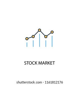 Stock market concept 2 colored line icon. Simple yellow and blue element illustration. Stock market concept outline symbol design from Startup set