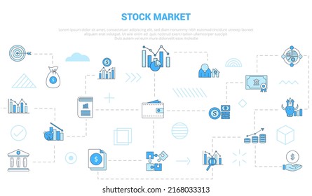 Stock Market Concept With Icon Set Template Banner With Modern Blue Color Style