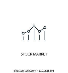 Stock market concept line icon. Simple element illustration. Stock market concept outline symbol design from startup set. Can be used for web and mobile UI/UX