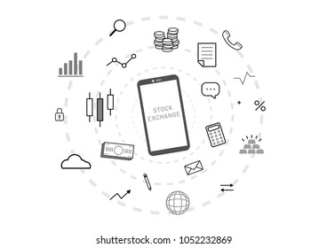 Stock market concept, vector line