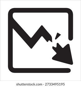 Conceito de Crash do Mercado de Ações com Gráfico de Declínio Acentuado e Perda de Investimento