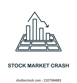 Stock Market Crash Icon. Line Element From Economic Crisis Collection. Linear Stock Market Crash Icon Sign For Web Design, Infographics And More.