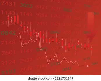 Stock Market Crash Illustration with Arrow Going Down and Index Numbers