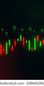 Stock Market Crash Illustration with Decreasing Graph Going Down. decreasing graph and arrow on red background.
