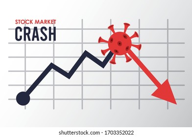 diseño gráfico de vectores estadísticos de la caída del mercado de valores