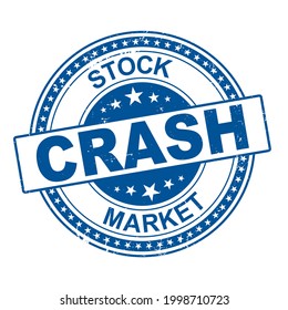 STOCK MARKET CRASH red stamp text on white