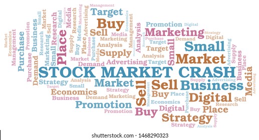 Stock Market Crash word cloud. Vector made with text only