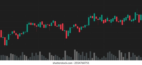 Stock market crypto Candlestick pattern in forex or stock market in green and red colors. Vector illustration