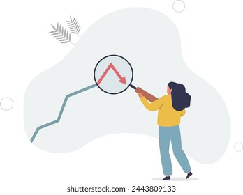 Stock market or Cryptocurrency decline, down turn or economic recession, market plunge signal, inflation or interest rate falling down concept.