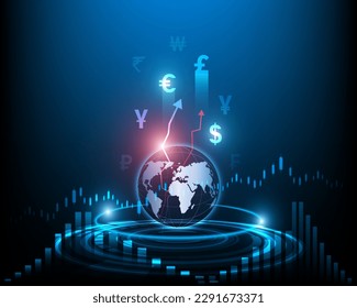 stock market. Currency exchange. financial network