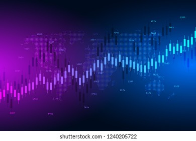 Stock market data.Abstract background with graph chart finance. Stock market and exchange. Business concept. Vector illustration