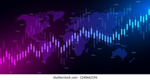 Stock market data.Abstract background with graph chart finance. Stock market and exchange. Business concept. Vector illustration