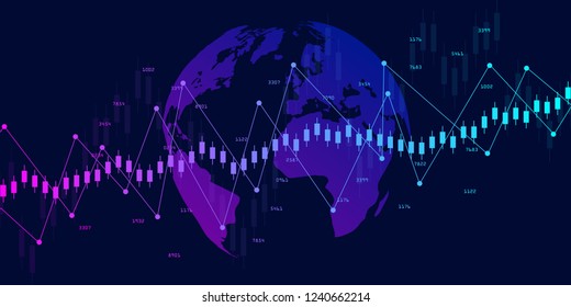 Stock market data.Abstract background with graph chart finance. Stock market and exchange. Business concept. Vector illustration