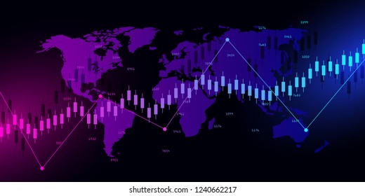 Stock market data.Abstract background with graph chart finance. Stock market and exchange. Business concept. Vector illustration