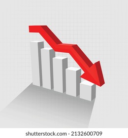 stock market decline downfall red falling arrow