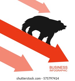 stock market decline. Stats down sign line vector icon, Declining graph symbol. Negative chart pictograph.