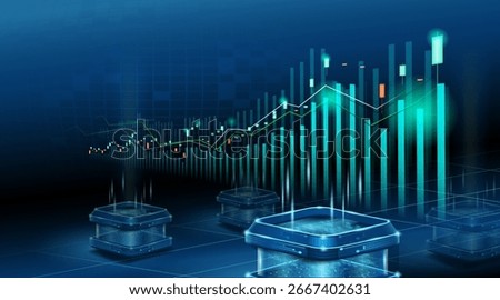 Stock market or digital trading graph in futuristic concept.