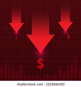 Stock Market Downward Trend Vector