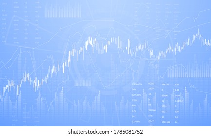 stock market, economic graph with diagrams, business and financial concepts and reports, abstract technology communication concept vector background