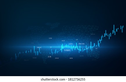 stock market, economic graph with diagrams, business and financial concepts and reports, abstract technology communication concept vector background