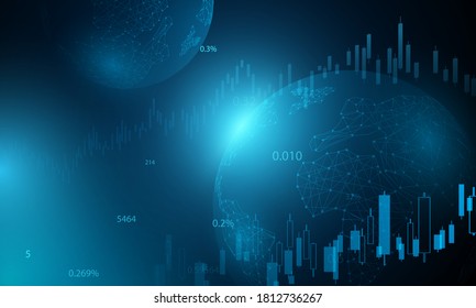 stock market, economic graph with diagrams, business and financial concepts and reports, abstract technology communication concept vector background