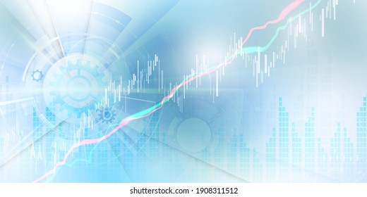 stock market, economic graph with diagrams, business and financial concepts and reports, abstract technology communication concept vector background