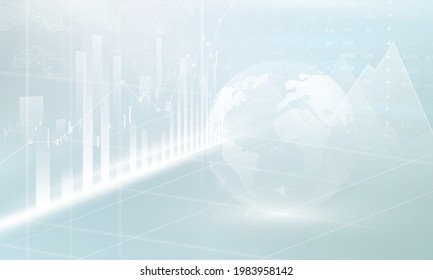 stock market, economic graph with diagrams, business and financial concepts and reports, abstract technology communication concept vector background