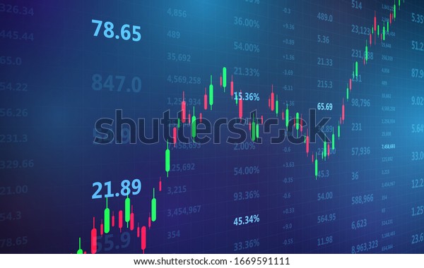 stock market, economic graph\
with diagrams, business and financial concepts and reports,\
abstract blue technology communication concept vector\
background