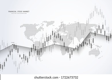 Stock market and exchange. Bullish point, Trend of graph.Graph chart of stock market investment world trading. Stock market data. Vector illustration