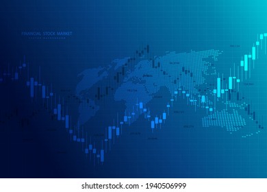 Stock market and exchange. Bullish point, Trend of graph.Graph chart of stock market investment world trading. Stock market data. Vector illustration