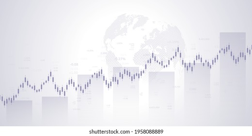 Stock market and exchange. Bullish point, Trend of graph.Graph chart of stock market investment world trading. Stock market data. Vector illustration