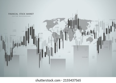 Stock market and exchange. Bullish point, Trend of graph.Graph chart of stock market investment world trading. Stock market data. Vector illustration