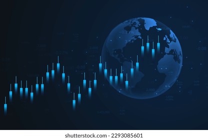 Stock market and exchange. Bullish point, Trend of graph.Graph chart of stock market investment world trading. Stock market data. Vector illustration