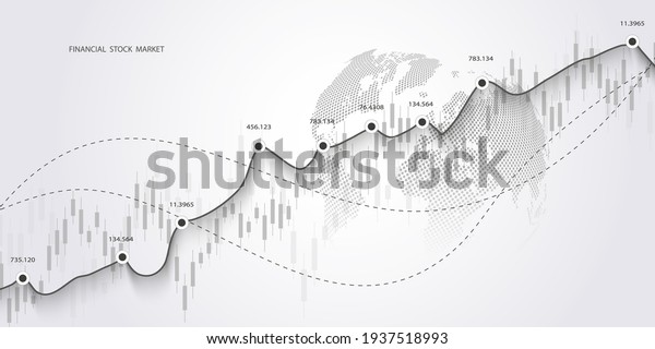 Stock market and exchange. Bullish point,\
Trend of graph.Graph chart of stock market investment world\
trading. Stock market data. Vector\
illustration